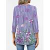 image:imageANRABESS Womens Tops Business Dressy Casual Blouses 34 Length Sleeve Shirts 2026 Fall Work Tunic Tee TShirts Office OutfitsPurple Flower