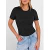 image:imageANRABESS Womens Tops Short Sleeve Crewneck Shirts Slim Fit Ribbed Knit Lightweight Sweater 2026 Summer Dressy Casual TShirtsBlack