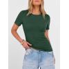 image:imageANRABESS Womens Tops Short Sleeve Crewneck Shirts Slim Fit Ribbed Knit Lightweight Sweater 2026 Summer Dressy Casual TShirtsGreen