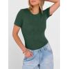 image:imageANRABESS Womens Tops Short Sleeve Crewneck Shirts Slim Fit Ribbed Knit Lightweight Sweater 2026 Summer Dressy Casual TShirtsGreen