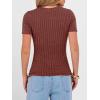 image:imageANRABESS Womens Tops Short Sleeve Crewneck Shirts Slim Fit Ribbed Knit Lightweight Sweater 2026 Summer Dressy Casual TShirtsRust Orange