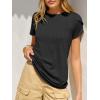 image:imageANRABESS Womens Tops Summer Eyelet Petal Short Sleeve T Shirts Dressy Casual Blouses Ladies Basic Tees 2026 Spring ClothesBlack