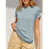 image:imageANRABESS Womens Tops Summer Eyelet Petal Short Sleeve T Shirts Dressy Casual Blouses Ladies Basic Tees 2026 Spring ClothesSage Green