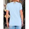 image:imageANRABESS Womens Tops Summer Eyelet Petal Short Sleeve T Shirts Dressy Casual Blouses Ladies Basic Tees 2026 Spring ClothesSky Blue