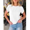 image:imageANRABESS Womens Tops Summer Eyelet Petal Short Sleeve T Shirts Dressy Casual Blouses Ladies Basic Tees 2026 Spring ClothesWhite