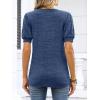 image:imageANRABESS Womens Tops Summer Sweaters Dressy Casual V Neck Tunic Blouses Short Sleeve Basic Tee Shirts 2026 Trendy ClothesBlue