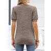 image:imageANRABESS Womens Tops Summer Sweaters Dressy Casual V Neck Tunic Blouses Short Sleeve Basic Tee Shirts 2026 Trendy ClothesBrown