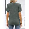 image:imageANRABESS Womens Tops Summer Sweaters Dressy Casual V Neck Tunic Blouses Short Sleeve Basic Tee Shirts 2026 Trendy ClothesDeep Green