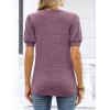 image:imageANRABESS Womens Tops Summer Sweaters Dressy Casual V Neck Tunic Blouses Short Sleeve Basic Tee Shirts 2026 Trendy ClothesLight Red Purple