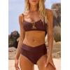 image:imageANRABESS Womens Triangle Bikini Sets O Ring Cut Out Two Piece Swimsuit Mid Rise Cute 2026 Summer Beach Cheeky Bathing SuitsBrown