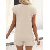 image:imageANRABESS Womens Waffle Knit 2 Piece Short Sets Cap Sleeve Summer 2026 Matching Lounge Outfits Travel Beach Vacation SweatsuitAlmond