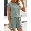 image:imageANRABESS Womens Waffle Knit 2 Piece Short Sets Cap Sleeve Summer 2026 Matching Lounge Outfits Travel Beach Vacation SweatsuitSage Green