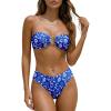 image:imageANRABESS Bikini Sets for Women Bandeau O Ring 2 Piece Swimsuit Floral Halter Tie Back Bathing Suit 2026 Summer Beach SwimwearRoyal Blue White Print