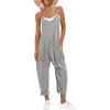 image:imageANRABESS Jumpsuits for Women Casual Summer Overalls Sleeveless Spaghetti Strap Romper Jumpers Trendy Beach Vacation OutfitsGray