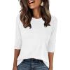 image:imageANRABESS Womens 34 Sleeve TopWrinkleFree Soft TShirtsCrew Neck Basic TeeCasual Summer Spring Clothes Daily Work TravelWhite
