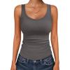 image:imageANRABESS Womens Ribbed Tank Top Scoop Neck Sleeveless Fitted Tee for Workout Going Out Casual amp Summer WearDeep Grey