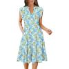 image:imageANRABESS Womens Summer Dress Ruffle Sleeve V Neck Midi Dresses Fashion Casual Fit Flowy Tiered Boho Beach Vacation SundressBlue Yellow Floral
