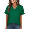 image:imageANRABESS Womens T Shirts Short Sleeve V Neck Shirts Summer Loose Fit Dressy Tops Business Casual Blouses 2026 Basic TeesGreen