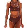 image:imageANRABESS Womens Triangle Bikini Sets O Ring Cut Out Two Piece Swimsuit Mid Rise Cute 2026 Summer Beach Cheeky Bathing SuitsBrown