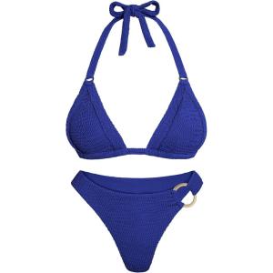 image:imageANRABESS Bikini Sets for Women Triangle Two Piece Halter Bathing Suit 2026 Summer Beach Vacation Strap Thong Sexy SwimsuitRoyal Blue