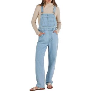 image:imageANRABESS Womens Denim Overalls Loose Fit Adjustable Strap Summer Gardening Casual amp Work Jean JumpsuitWashed Azure