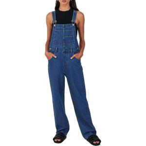 image:imageANRABESS Womens Denim Overalls Loose Fit Adjustable Strap Summer Gardening Casual amp Work Jean JumpsuitWashed Deep Blue