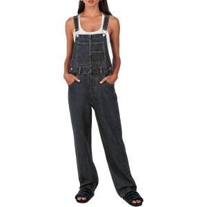 image:imageANRABESS Womens Denim Overalls Loose Fit Adjustable Strap Summer Gardening Casual amp Work Jean JumpsuitWashed Nightfall Blue