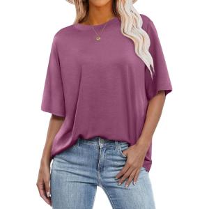 image:imageANRABESS Womens Oversized Tee Shirts Comfy Fabric Loose Fit Top AllDay Cozy for Gym Lounge Office Versatile Casual WearPurple