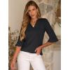 image:imageANRABESS Blouses for Women Dressy Casual 34 Sleeve V Neck Shirts Business Work Tunic Tops 2026 Fall Outfits ClothesBlack