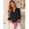 image:imageANRABESS Blouses for Women Dressy Casual 34 Sleeve V Neck Shirts Business Work Tunic Tops 2026 Fall Outfits ClothesBlack