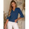 image:imageANRABESS Blouses for Women Dressy Casual 34 Sleeve V Neck Shirts Business Work Tunic Tops 2026 Fall Outfits ClothesDeep Blue