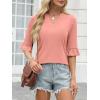 image:imageANRABESS Blouses for Women Dressy Casual 34 Sleeve V Neck Shirts Business Work Tunic Tops 2026 Fall Outfits ClothesOrange Pink