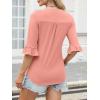 image:imageANRABESS Blouses for Women Dressy Casual 34 Sleeve V Neck Shirts Business Work Tunic Tops 2026 Fall Outfits ClothesOrange Pink