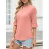 image:imageANRABESS Blouses for Women Dressy Casual 34 Sleeve V Neck Shirts Business Work Tunic Tops 2026 Fall Outfits ClothesOrange Pink