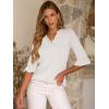 image:imageANRABESS Blouses for Women Dressy Casual 34 Sleeve V Neck Shirts Business Work Tunic Tops 2026 Fall Outfits ClothesWhite