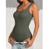 image:imageANRABESS Bodysuits for Women Summer Ribbed Knit Scoop Neck Sleeveless Sexy Slim Fitted Tank Tops 2026 Teen Girls Body SuitsArmy Green