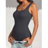 image:imageANRABESS Bodysuits for Women Summer Ribbed Knit Scoop Neck Sleeveless Sexy Slim Fitted Tank Tops 2026 Teen Girls Body SuitsCharcoal