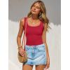 image:imageANRABESS Bodysuits for Women Summer Ribbed Knit Scoop Neck Sleeveless Sexy Slim Fitted Tank Tops 2026 Teen Girls Body SuitsRed