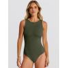 image:imageANRABESS Bodysuits for Women Summer Sleeveless Slim Fitted Crew Neck Bodysuit Tank Tops 2026 Sexy Going Out Trendy OutfitsArmy Green