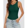 image:imageANRABESS Bodysuits for Women Summer Sleeveless Slim Fitted Crew Neck Bodysuit Tank Tops 2026 Sexy Going Out Trendy OutfitsForest