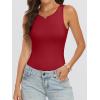 image:imageANRABESS Bodysuits for Women Summer Sleeveless Slim Fitted Crew Neck Bodysuit Tank Tops 2026 Sexy Going Out Trendy OutfitsRed
