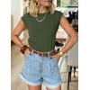 image:imageANRABESS Business Casual Tops for Womens Cap Sleeve Summer Dressy Shirts 2026 Trendy Work Office Outfits ClothingArmy Green