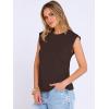 image:imageANRABESS Business Casual Tops for Womens Cap Sleeve Summer Dressy Shirts 2026 Trendy Work Office Outfits ClothingDark Coffee