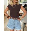 image:imageANRABESS Business Casual Tops for Womens Cap Sleeve Summer Dressy Shirts 2026 Trendy Work Office Outfits ClothingDark Coffee