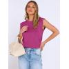 image:imageANRABESS Business Casual Tops for Womens Cap Sleeve Summer Dressy Shirts 2026 Trendy Work Office Outfits ClothingHot Pink