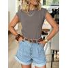 image:imageANRABESS Business Casual Tops for Womens Cap Sleeve Summer Dressy Shirts 2026 Trendy Work Office Outfits ClothingLight Brown Grey