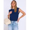 image:imageANRABESS Business Casual Tops for Womens Cap Sleeve Summer Dressy Shirts 2026 Trendy Work Office Outfits ClothingNavy Blue
