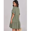 image:imageANRABESS Dresses for Women Summer 2026 V Neck Ruffle Sleeve A Line Tiered Flowy Casual Trendy Mini Beach Dress with PocketsArmy Green