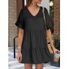image:imageANRABESS Dresses for Women Summer 2026 V Neck Ruffle Sleeve A Line Tiered Flowy Casual Trendy Mini Beach Dress with PocketsBlack