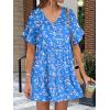 image:imageANRABESS Dresses for Women Summer 2026 V Neck Ruffle Sleeve A Line Tiered Flowy Casual Trendy Mini Beach Dress with PocketsBlue Pink Floral